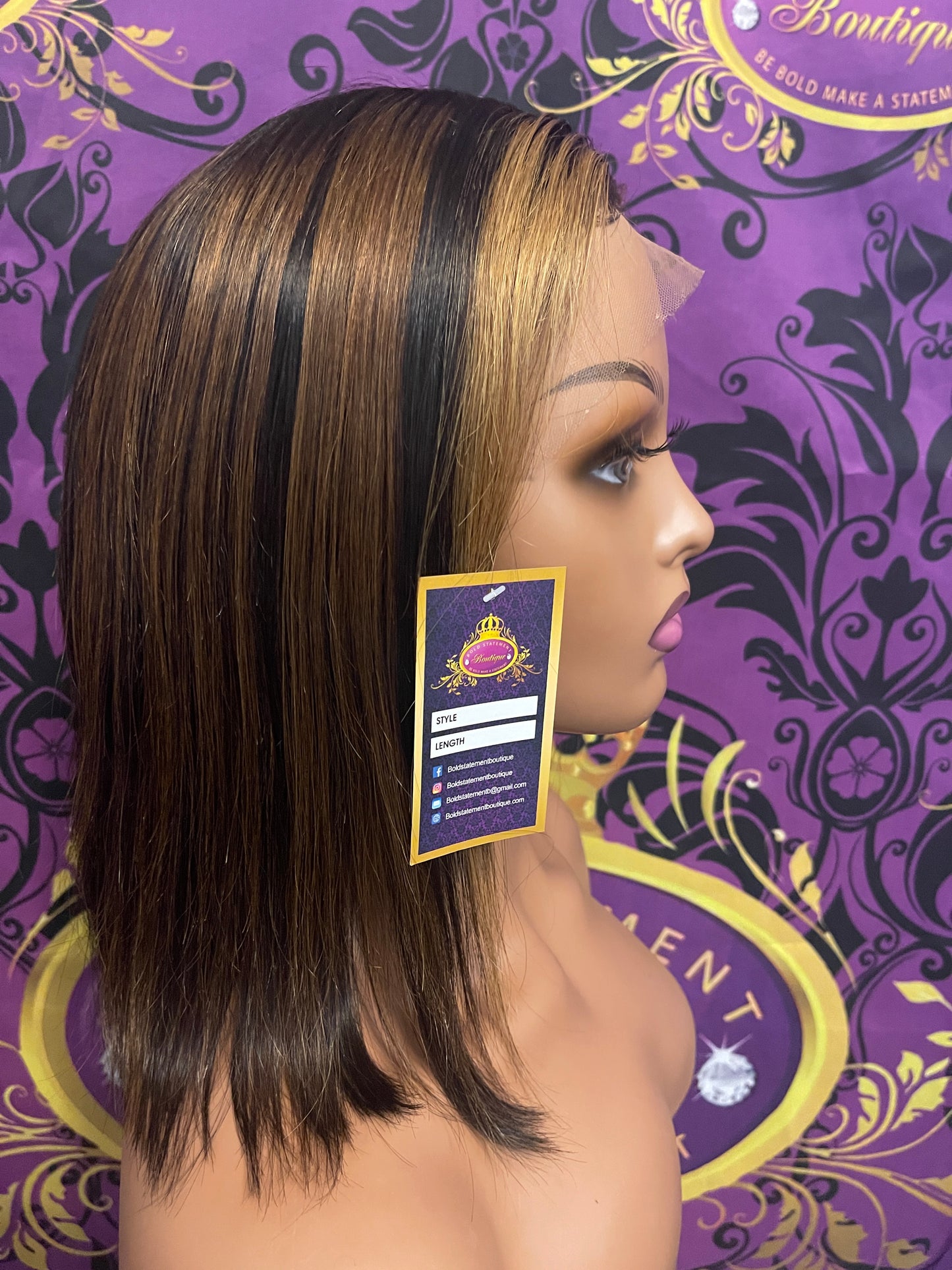 SALI (Highlighted Bob)- Bold Statement Boutique Luxury Wigs